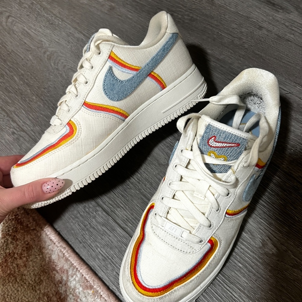 Nike Women’s Air Force 1 - Cream, Blue, Red, Yellow
